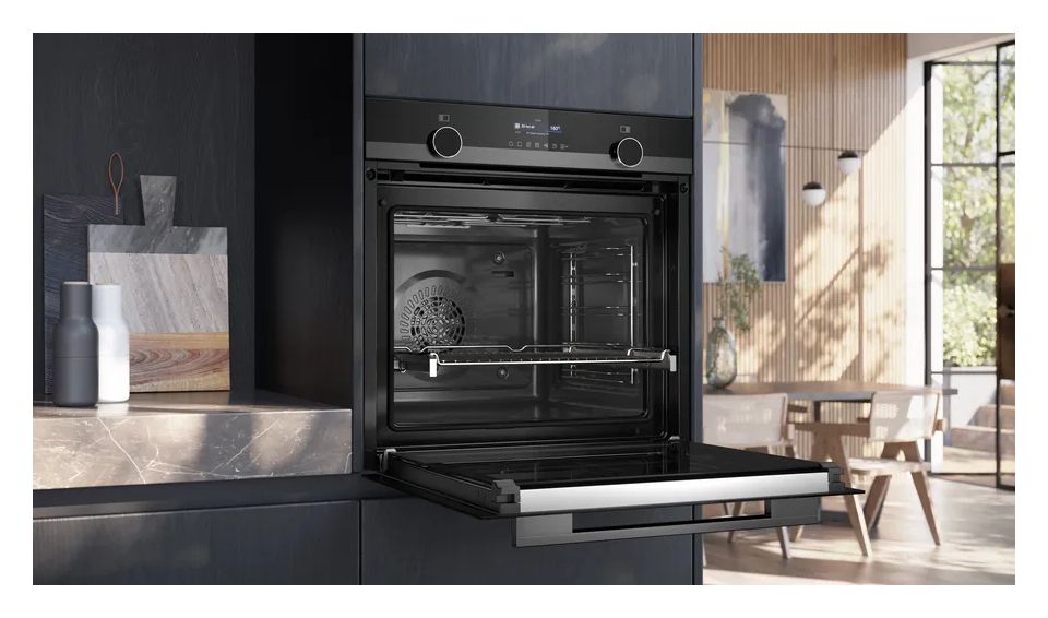 iQ500 HB479G0A3 Einbaubackofen groß AutoClean (Edelstahl, Schwarz) 