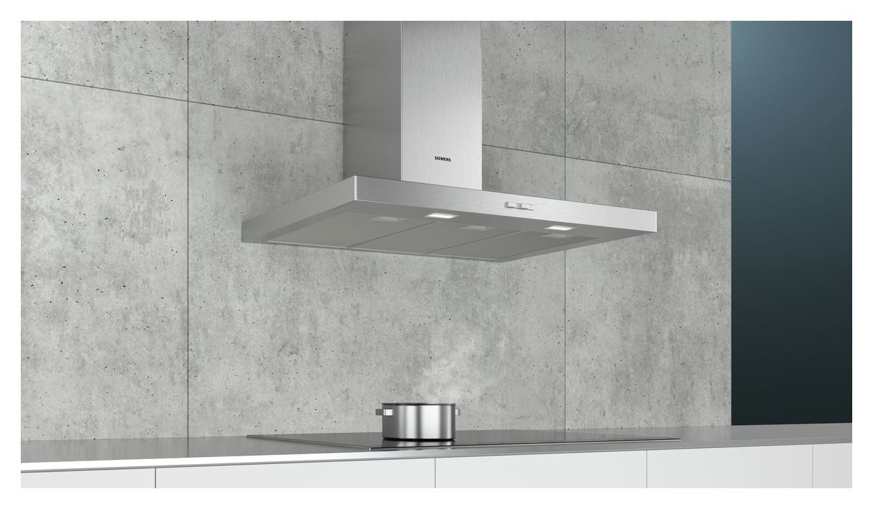 iQ100 LC94BBC50 Abluft Dunstabzugshaube/Esse Wand 90 cm (Edelstahl) 