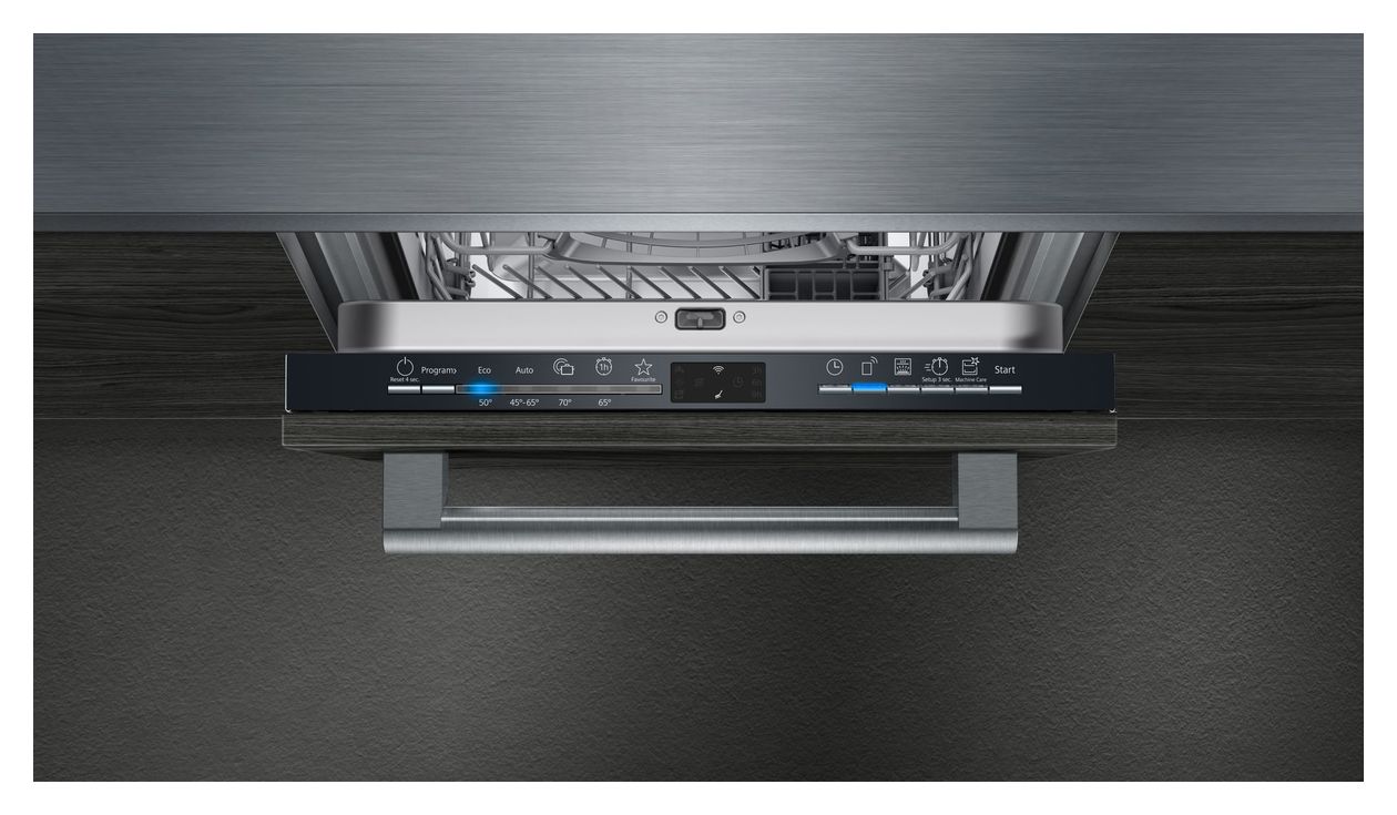 iQ100 SR61IX05KE 45 cm Geschirrspüler vollintegriert (ohne Front) Leise 9 Maßgedecke aquaStop Funktion 