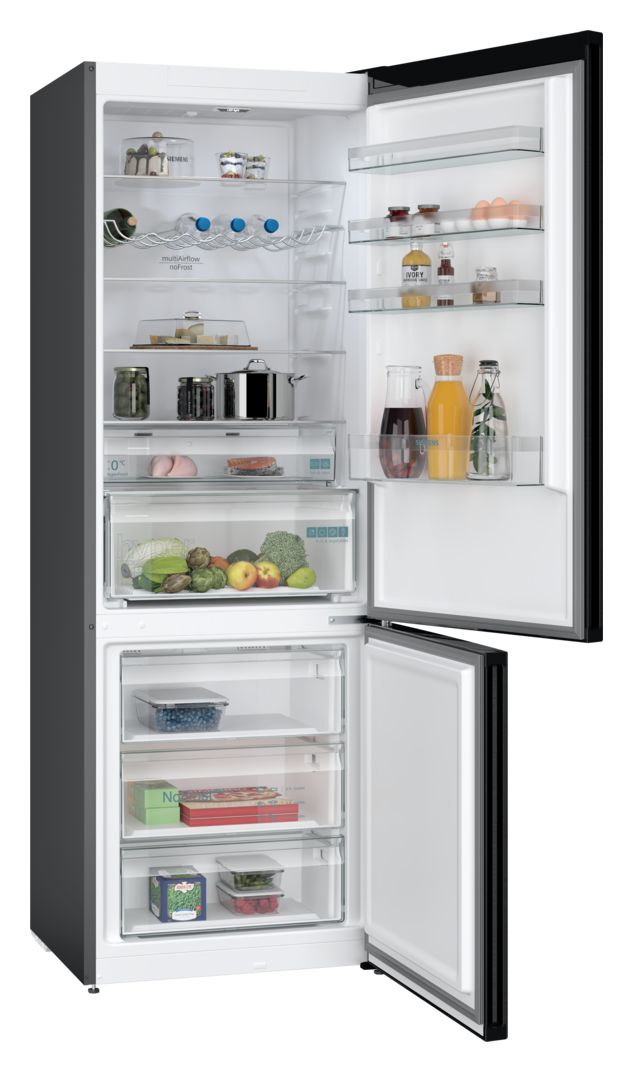 iQ300 KG49NXXCF 311 l / 129 l Kühl-Gefrierkombi freistehend NoFrost 178 kWh Jahr  (Schwarz, Edelstahl) 