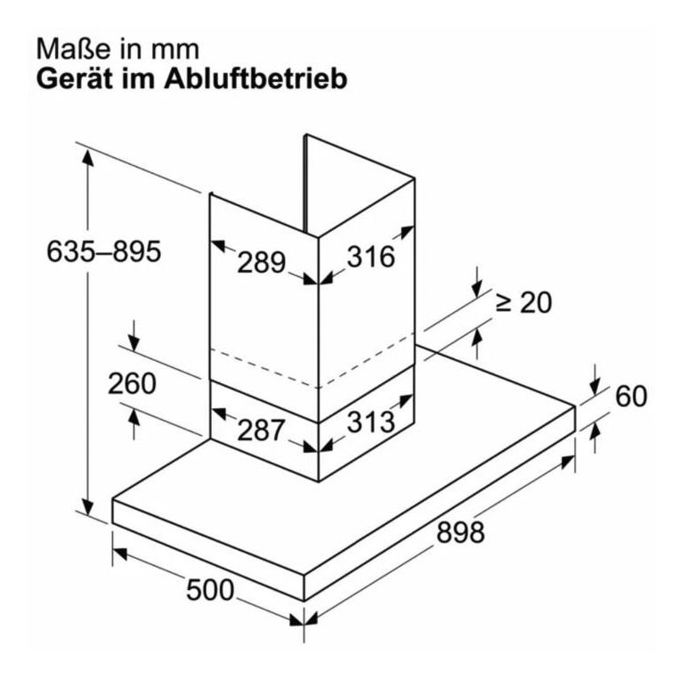 iQ300 LJ95BCC60 Abluft/Umluft Dunstabzugshaube/Esse Einbau 90 cm (Schwarz) 