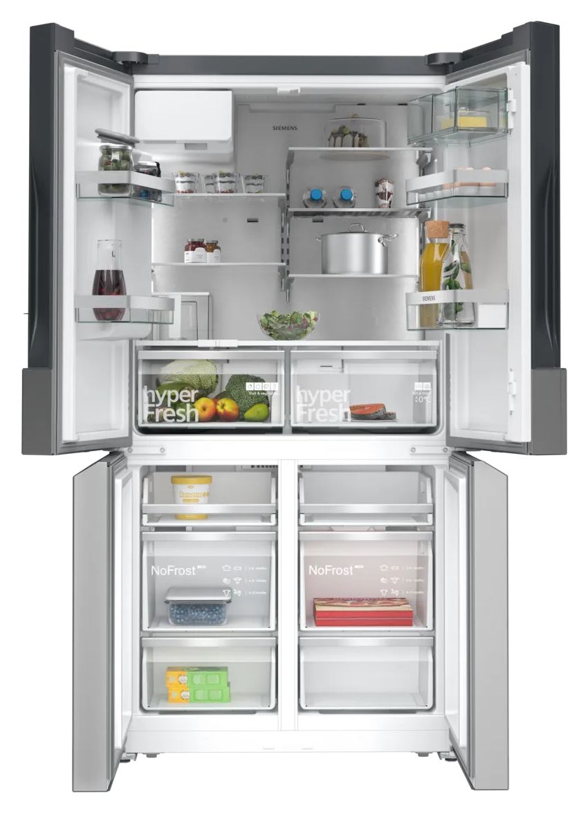 iQ500 KF96IAPEA Side-by-Side Kühl-/ Gefrierkombination 375 l / 199 l 327 kWh NoFrost 1830 mm x 905 mm  (Gebürsteter Stahl) 