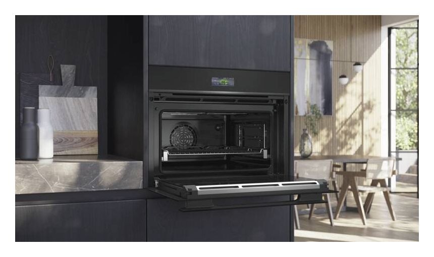 iQ700 CB974GKB1 Einbaubackofen kompakt AutoClean (Schwarz/Edelstahl) 