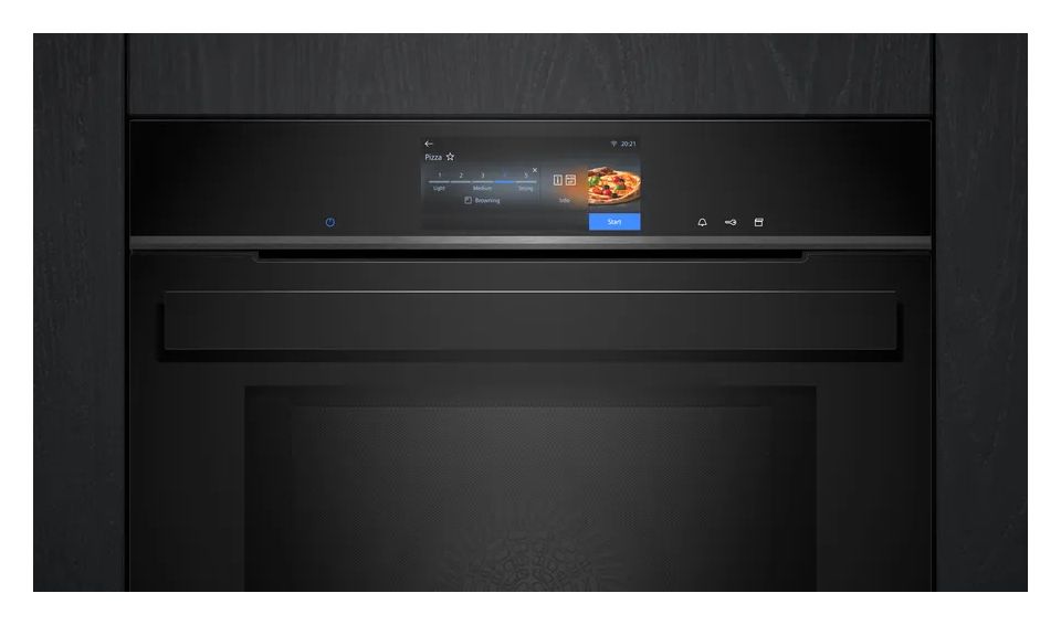 iQ700 HS938GEB1 Einbaubackofen groß Dampfgaren AutoClean (Edelstahl, Schwarz) 