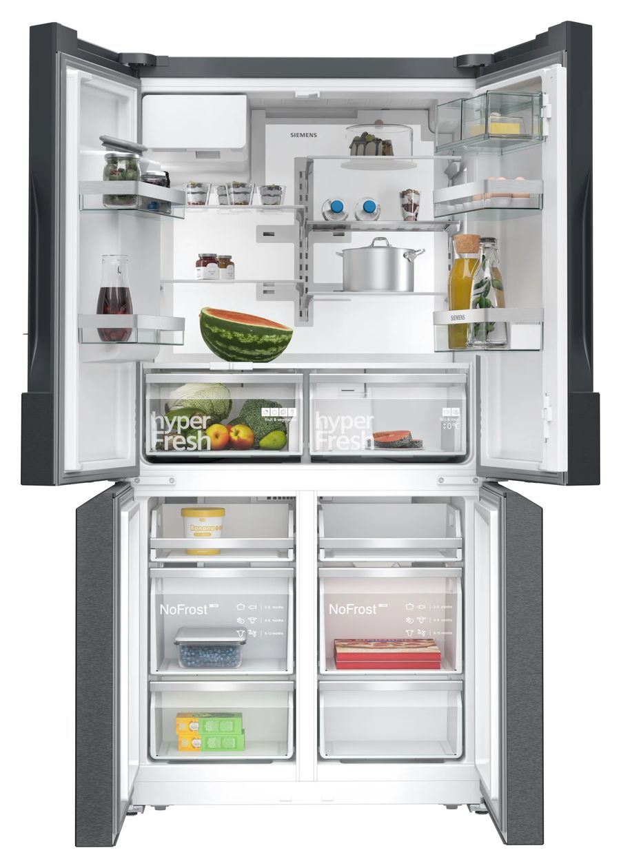 iQ700 KF96DPXEA Side-by-Side Kühl-/ Gefrierkombination French Door 375 l / 199 l 327 kWh NoFrost 1830 mm x 905 mm  (Grau) 