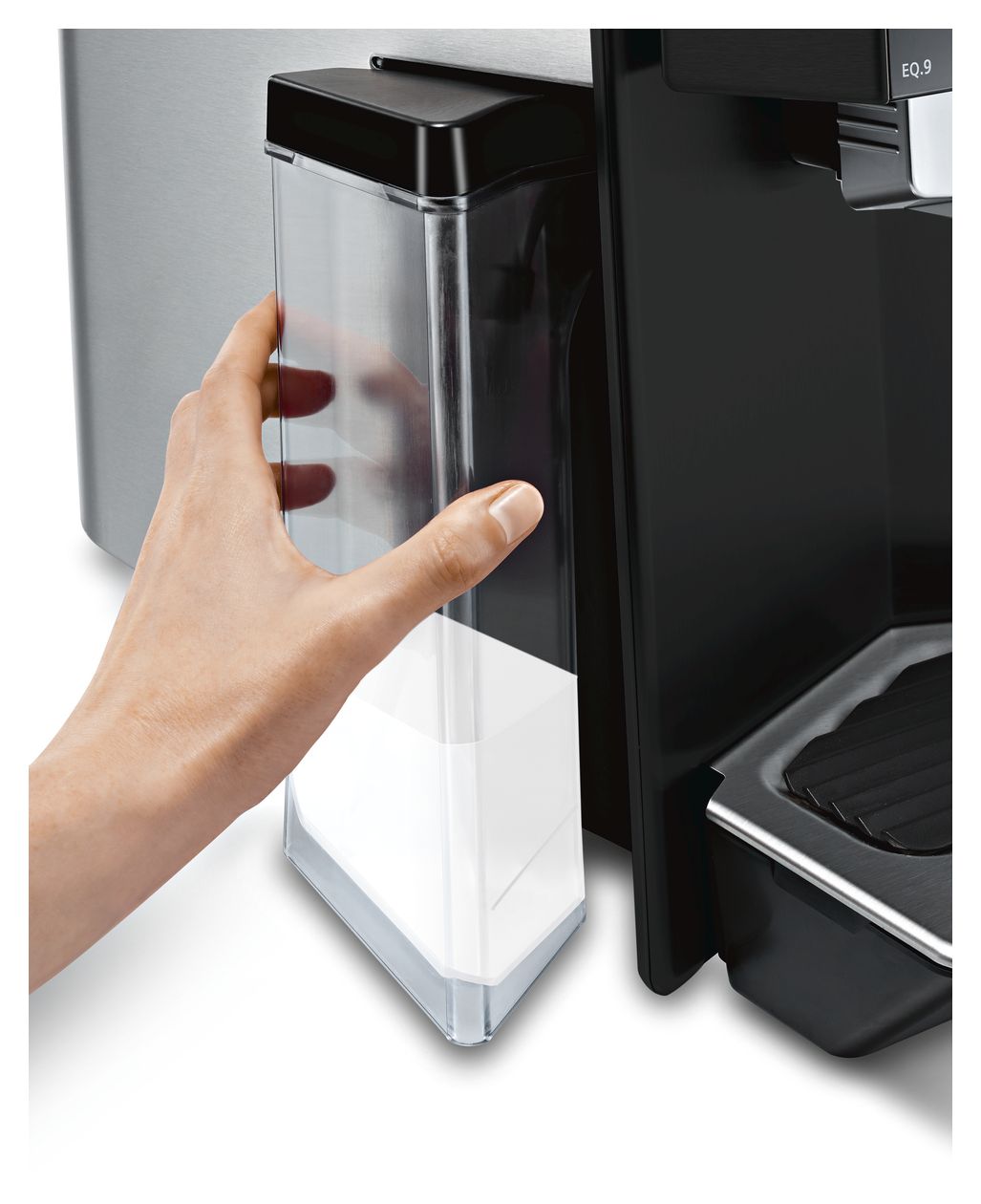 TZ90009 Milchcontainer speziell für den EQ.9 entwickelt  Milchschlauch (Schwarz, Transparent) 