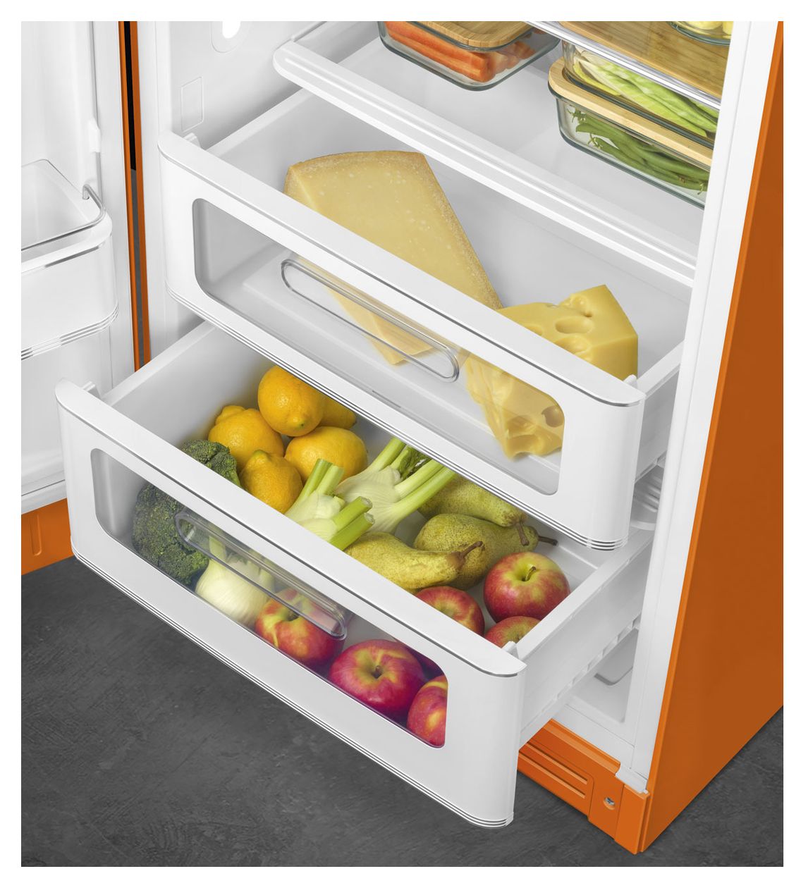 FAB28LOR6 270 l / 244 l Kühlschrank freistehend EEK: C 104 kWh Jahr  (Orange) 