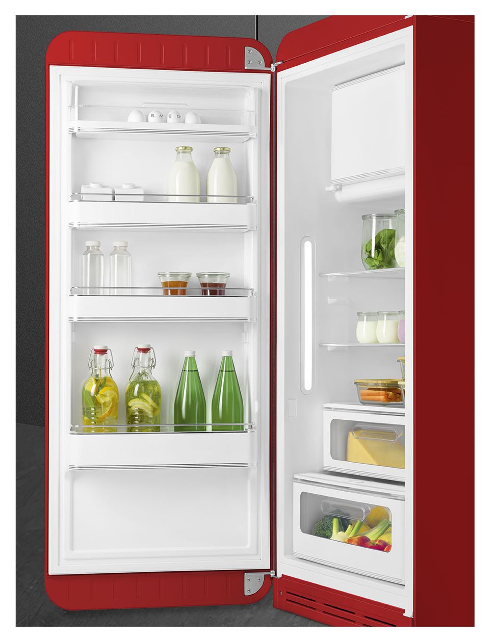 FAB28LRD6 270 l / 244 l Kühlschrank freistehend EEK: C 104 kWh Jahr  (Rot) 