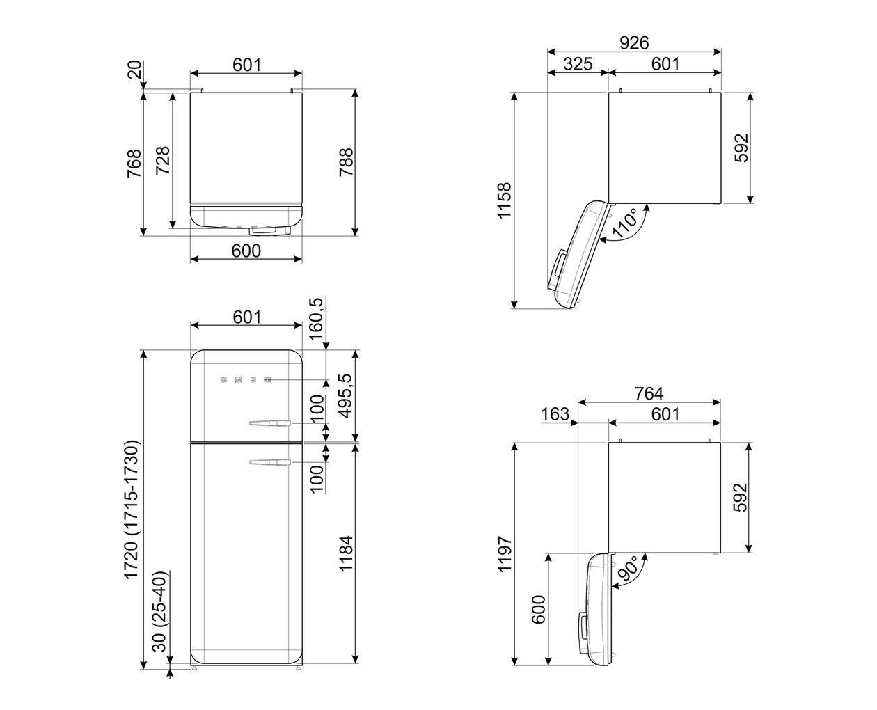 FAB30LWH6 72 l Gefrierschrank 135 kWh Jahr  (Weiß) 