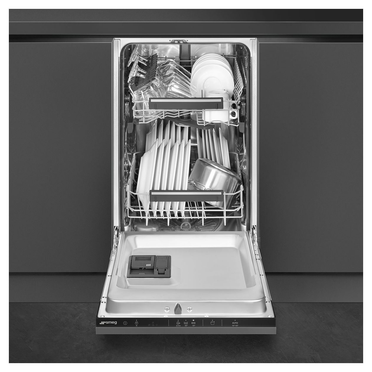 ST4522DIN 45 cm Geschirrspüler vollintegriert (ohne Front) Leise 9 Maßgedecke aquaStop Funktion Kondensations 