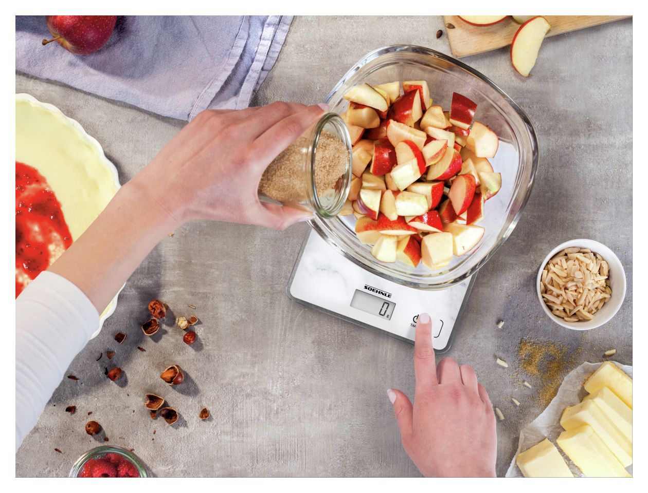 61516 Page Compact 300 Elektronische Küchenwaage bis 5 kg Genauigkeit 1 g  (Marmorfarbe) 