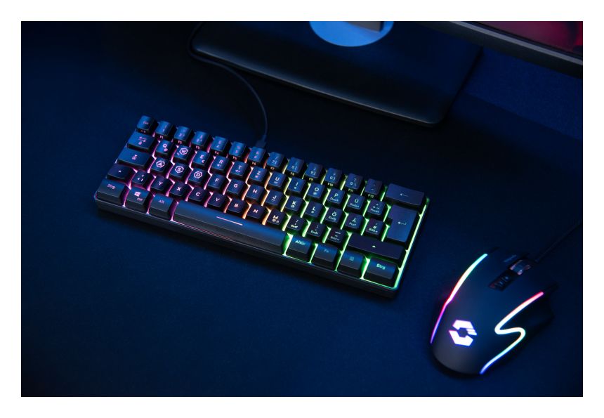 SL-670014 RGB-LED Gaming Tastatur RF kabellos + USB  (Schwarz) 