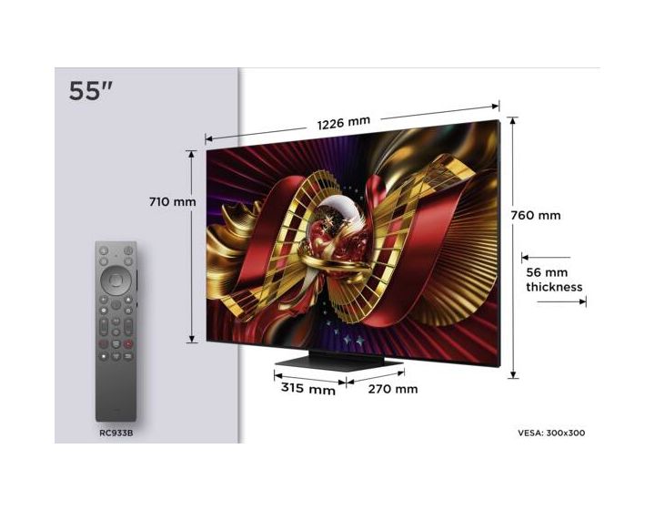 55C89L SQD-Mini LED 139,7 cm (55 Zoll) Fernseher 4K Ultra HD VESA 300 x 300 mm 