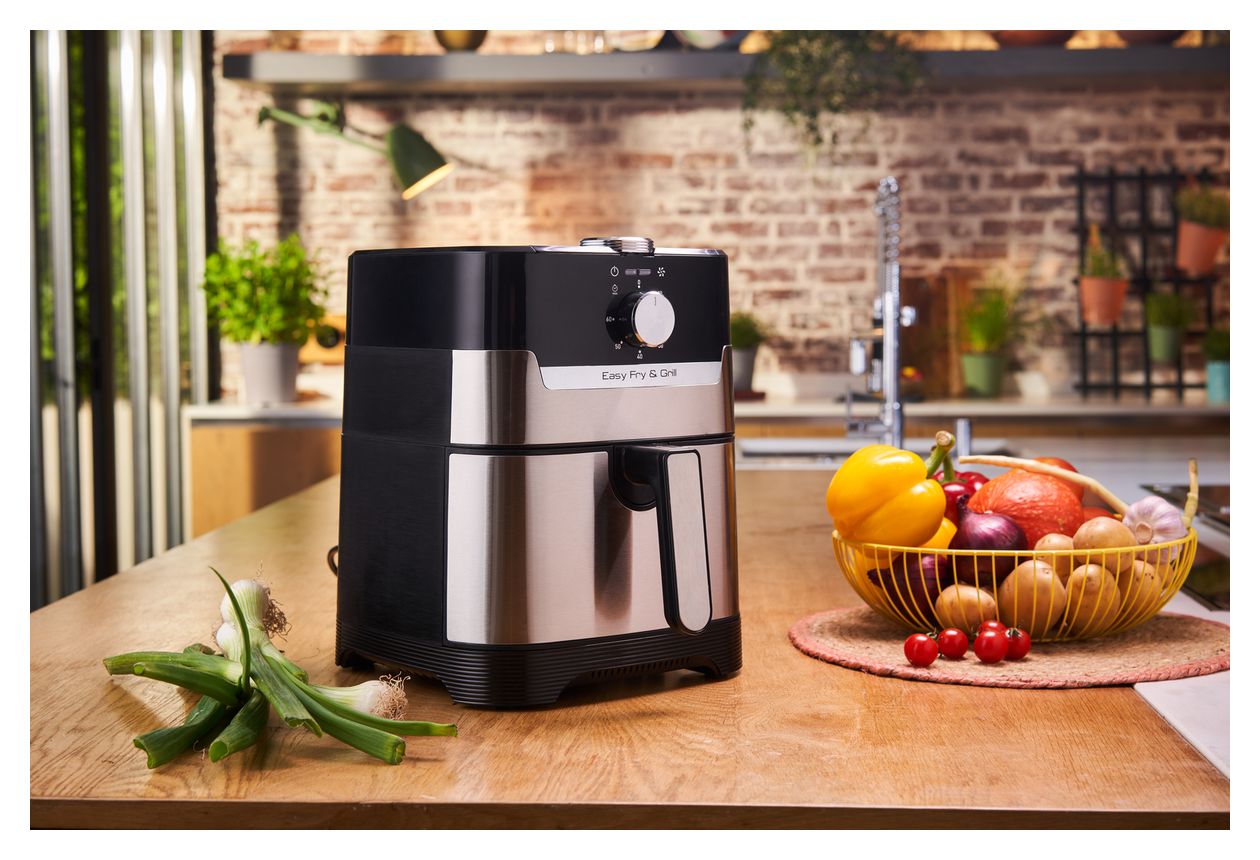 EY501D Easy Fry & Grill Classic Heißluftfritteuse 4,2 l 1550 W  (Edelstahl) 