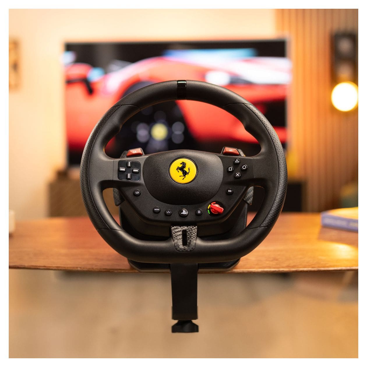 T98-P Ferrari 296 GTB Analog / Digital Lenkrad + Pedale für PC, PlayStation PS4, PlayStation PS5  (Schwarz) 