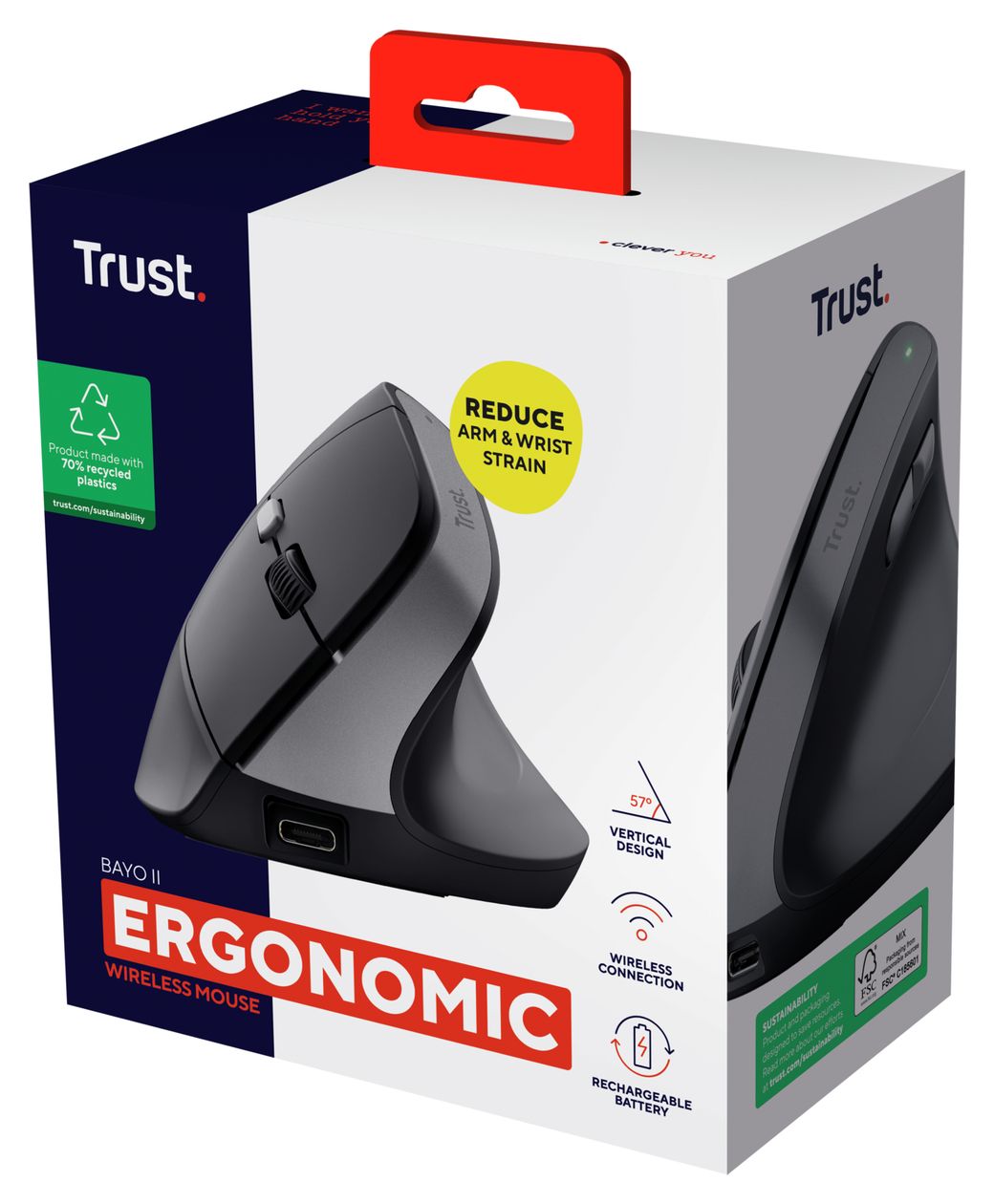 Bayo II Wireless 2400 DPI Medizinisch Maus Optisch  (Schwarz) 