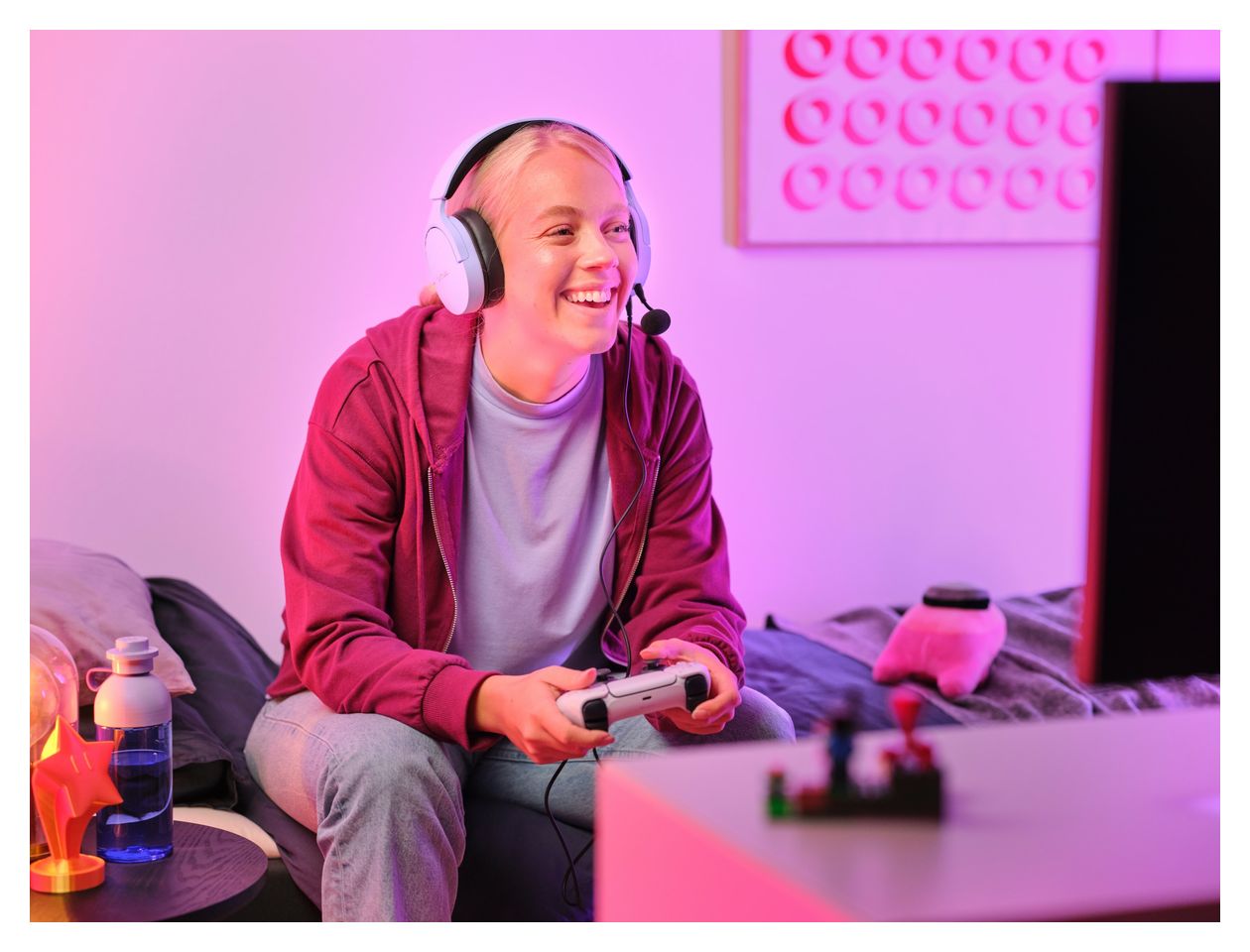 GXT489 Fayzo Ohraufliegender Kopfhörer Kabelgebunden  (Schwarz, Violett) 