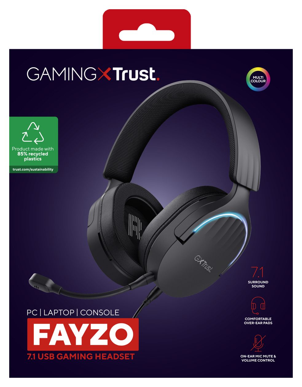GXT490 Fayzo Over Ear Kopfhörer Kabelgebunden USB Typ-A  (Schwarz) 