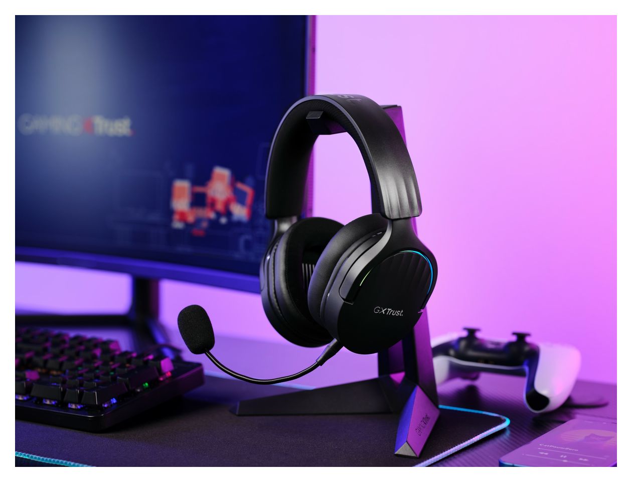 GXT491 Fayzo Bluetooth Kopfhörer kabelgebunden&kabellos 22 h Laufzeit USB Typ-C  (Schwarz) 