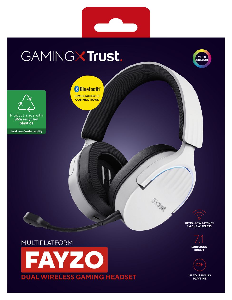 GXT491 Fayzo Bluetooth Kopfhörer kabelgebunden&kabellos 22 h Laufzeit USB Typ-C  (Schwarz, Weiß) 
