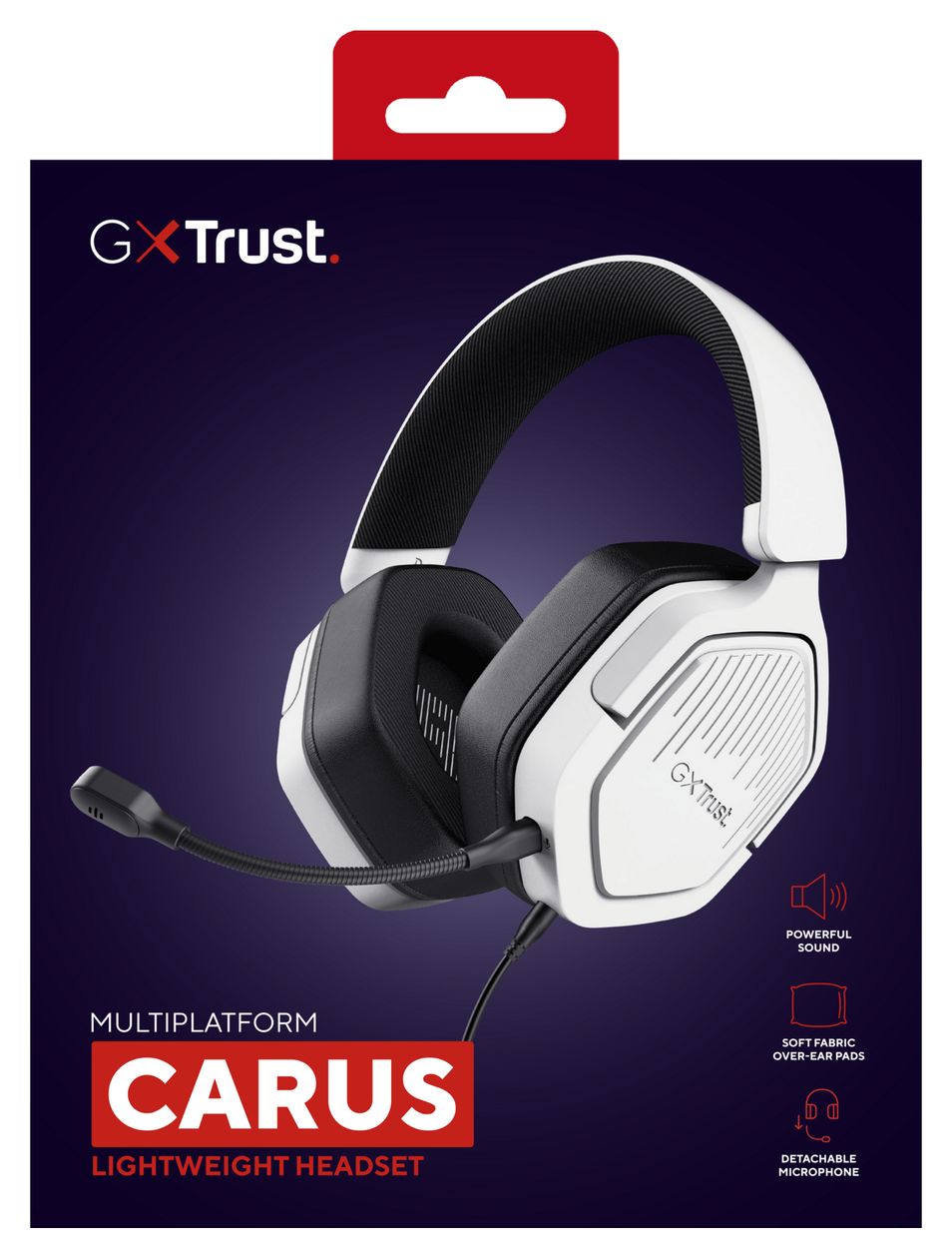 GXT492 Carus Over Ear Kopfhörer Kabelgebunden  (Weiß) 