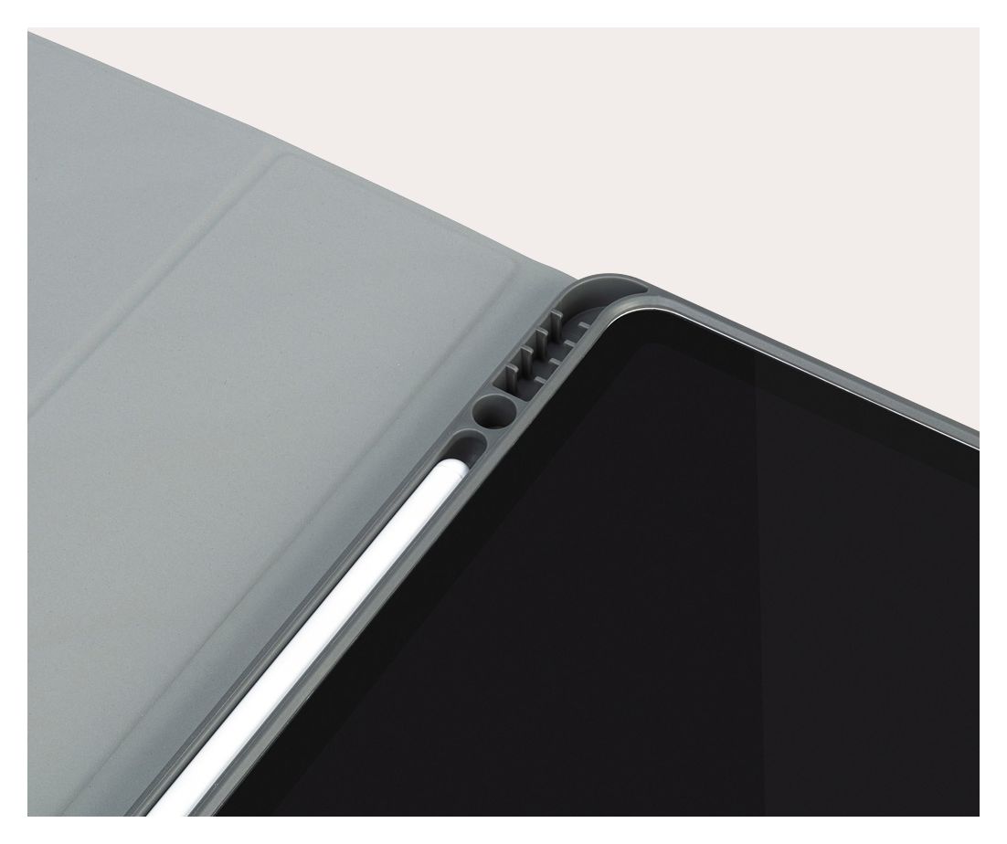 Link Folio aus Kunststoff für Apple iPad Pro 12.9" 2021 bis 32,8 cm (12.9") Staubresistent, Kratzresistent, Spritzwassergeschützt (Grau) 