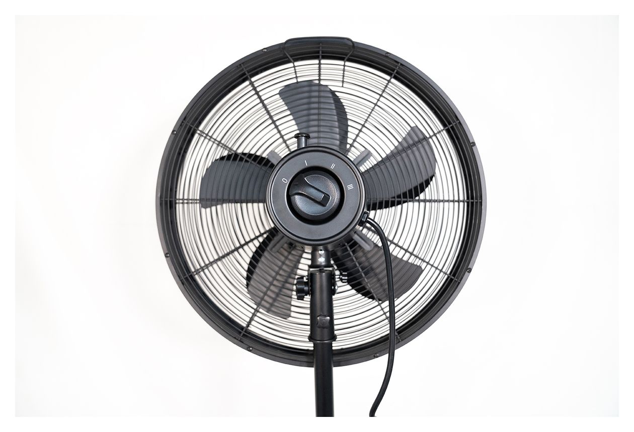 Black Steel Ventilator Stand neigbar  (Schwarz, Holz) 