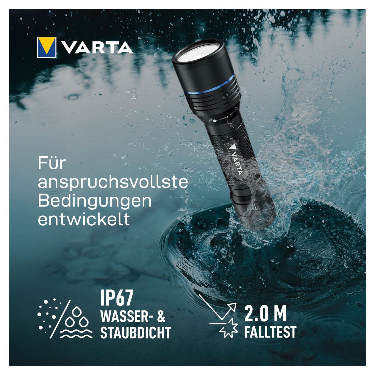 Night Cutter Pro F20R Hochleistungs-LED-Taschenlampe (1000lm, wasserdicht IP67, Luftfahrtaluminium, Präzisionsfokus, inkl. Schlüsselband) schwarz für den professionellen Einsatz, Outdoor oder Haushalt 