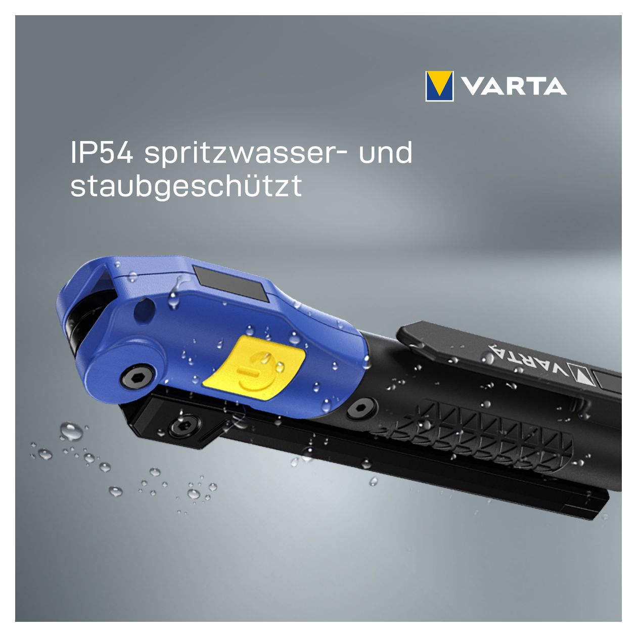 Taschenlampe, Werkstattlampe wiederaufladbar, Work Flex Multifunction Light F20R Arbeitsleuchte inkl. UBS Typ C Kabel, 180° faltbares Design, Magnet & Clip, spritzwasser- und staubgeschützt 