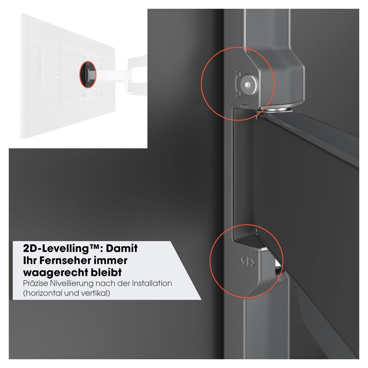 TVM5845 schwenkbare Wand Halterung 180° bis 2,54 m (100") 55 kg 