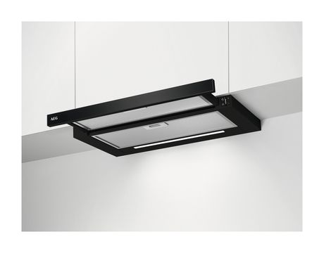AEG DPE5660B Abluft/Umluft Dunstabzugshaube/Esse Flachschirmhaube 60 cm (Aluminium, Schwarz) f&uuml;r 316,00 Euro