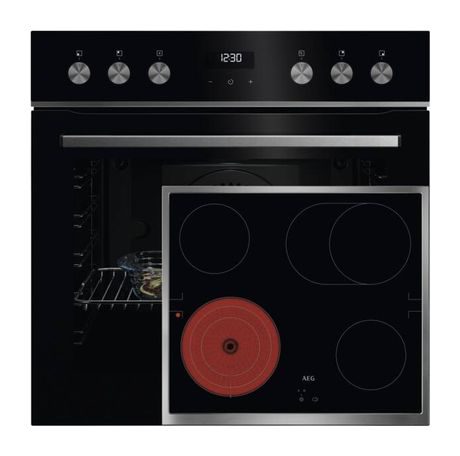 AEG FHHS25B02 (OU5PE40SK + TA64RAS6XB) Herdset groß AutoClean mit 60 cm Glaskeramik Kochfeld f&uuml;r 756,00 Euro