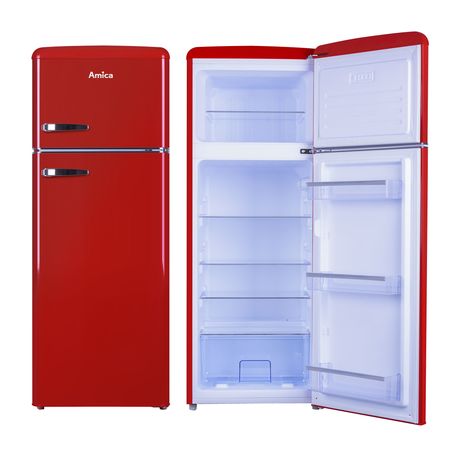Amica KGC15630R 162 l / 44 l Kühl-Gefrierkombi freistehend 180 kWh Jahr  (Rot) f&uuml;r 398,00 Euro