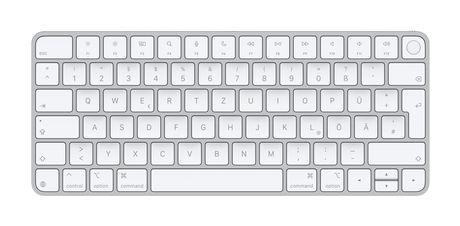 Apple Magic Keyboard mit Touch ID Universal Tastatur USB + Bluetooth  (Silber, Weiß) f&uuml;r 147,85 Euro
