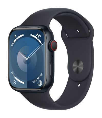 Apple Watch Series 9 Digital 45 mm M/L Smartwatch Rechteckig IP6X 36 h 4G  (Schwarz) f&uuml;r 356,00 Euro