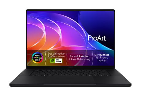Asus ProArt P H7607BA-SE176X 4K Ultra HD Notebook 40,6 cm (16 Zoll) 3840 x 2400 Pixel 64 GB Ram 1 TB SSD Windows 11 Pro NVIDIA RTX Spark  (Schwarz) f&uuml;r 4.345,00 Euro