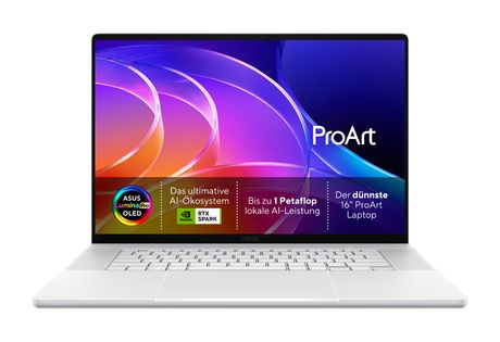 Asus ProArt P H7607BA-SE400X 4K Ultra HD Notebook 40,6 cm (16 Zoll) 3840 x 2400 Pixel 64 GB Ram 1 TB SSD Windows 11 Pro NVIDIA RTX Spark  (Weiß) f&uuml;r 4.345,00 Euro