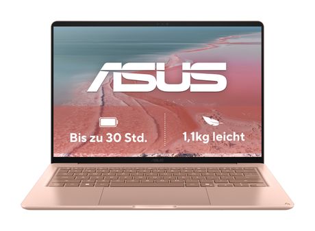 Asus Zenbook UX3480QA-U1023W WUXGA Notebook 35,6 cm (14 Zoll) 1920 x 1200 Pixel 16 GB Ram 512 GB SSD Windows 11 Home Qualcomm Snapdragon max. 2,97 GHz  (Pink) f&uuml;r 1.010,00 Euro