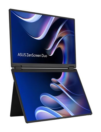 Asus ZenScreen Duo MB14FCD WUXGA Monitor 35,6 cm (14 Zoll) 16:10 5 ms  (Schwarz) f&uuml;r 418,00 Euro