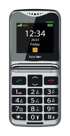 Beafon Fold 10 4G Smartphone 5,59 cm (2.2 Zoll) Single SIM  (Schwarz, Silber) f&uuml;r 69,95 Euro