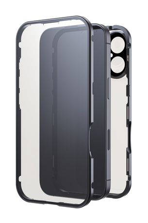 360 Grad Glass Cover für iPhone 16  (Schwarz) 