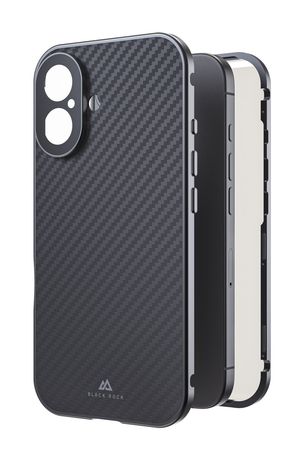 360 Grad Glass Cover für iPhone 16 (Schwarz, Transparent) 