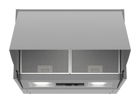 Bosch Serie 2 DEM66AC00 Zwischenbauhaube Abluft/Umluft Dunstabzugshaube/Esse Flachschirmhaube 60 cm (Edelstahl) f&uuml;r 232,99 Euro