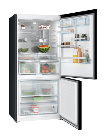 Bosch Serie 8 MKK87GNXBA (KGP86AXB0N + KSZGGM00) 419 l / 202 l Kühl-Gefrierkombi freistehend NoFrost 172 kWh Jahr  (Schwarz, Edelstahl) f&uuml;r 1.539,00 Euro