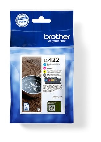 Brother LC-422VAL originale Schwarz, Cyan, Magenta, Gelb 550 Seiten f&uuml;r 88,09 Euro