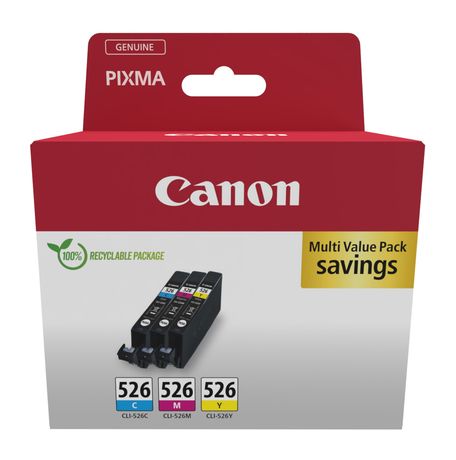 Canon CLI-526 C/M/Y Multipack originale Druckerpatronen Cyan, Magenta, Gelb f&uuml;r 47,99 Euro