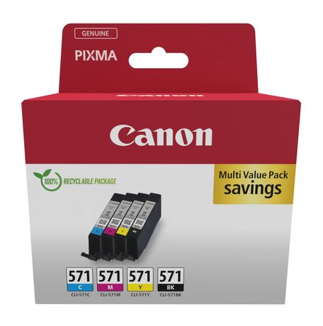 Canon CLI-571 C/M/Y/BK Multipack originale Druckerpatronen Schwarz, Cyan, Magenta, Gelb f&uuml;r 48,49 Euro