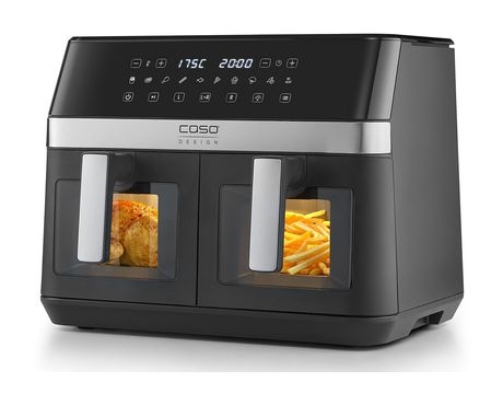 3186 AirFry DuoChef Doppel Heißluftfritteuse 14 l 2200 W  (Schwarz, Silber) 