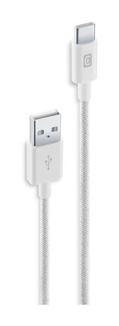 Cellular Line Braided Data Cable Stecker Rundkabel USB A auf USB C bis 15 W 1,5 m  (Weiß) f&uuml;r 12,99 Euro