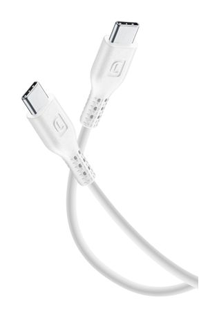 Cellular Line Power Cable Stecker USB C auf USB C bis 60 W 0,6 m  (Weiß) f&uuml;r 9,99 Euro